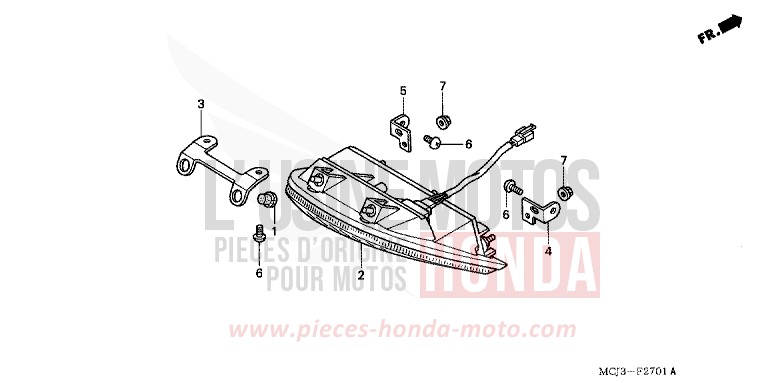 FEU ARRIERE (CBR900RR2,3) de Fireblade PEARL FLASH YELLOW (Y163) 2002