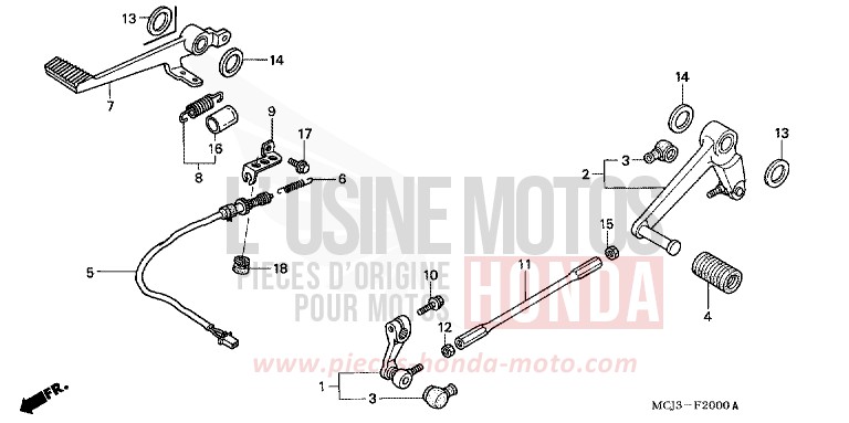 PEDALE de Fireblade ROSS WHITE (NH196) 2002