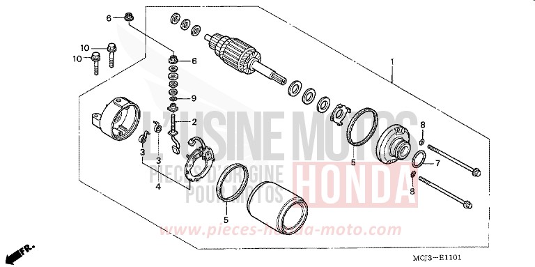 MOTEUR DE DEMARRAGE (CBR900RR2,3) de Fireblade WINNING RED (R258) 2002