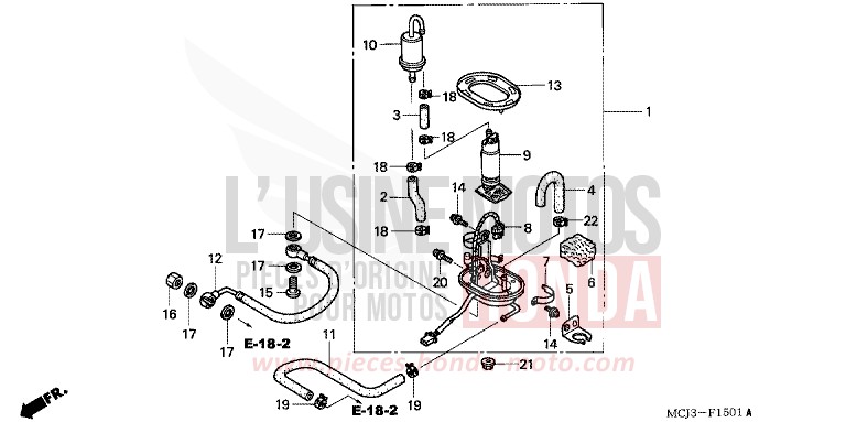 POMPE A CARBURANT (CBR900RR2,3) de Fireblade NOIR (NH1B) de 2003