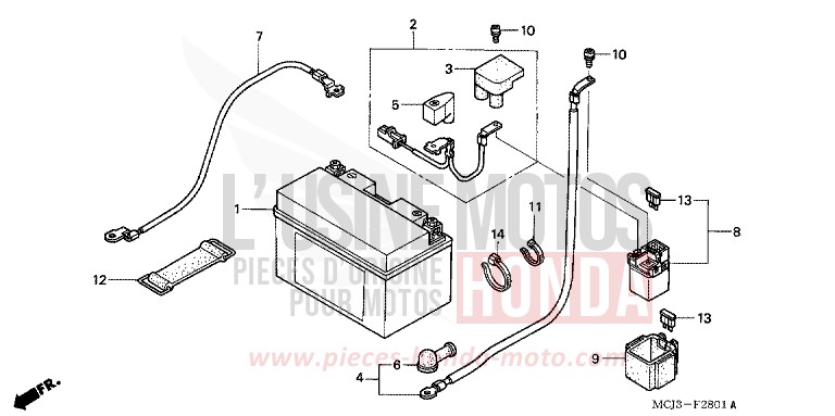 BATTERIE (CBR900RR2,3) de Fireblade CANDY TAHITIAN BLUE (PB215) 2003
