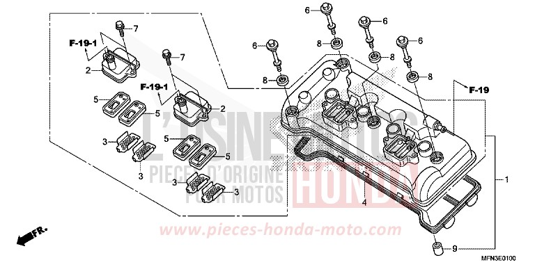 COUVERCLE DE CULASSE de CB1000R PEARL SIENA RED (R320X) de 2015