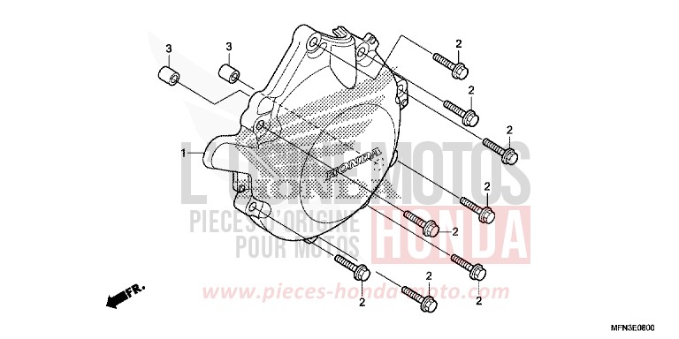 COUVERCLE DE GENERATEUR C.A. de CB1000R PEARL SIENA RED (R320X) de 2015