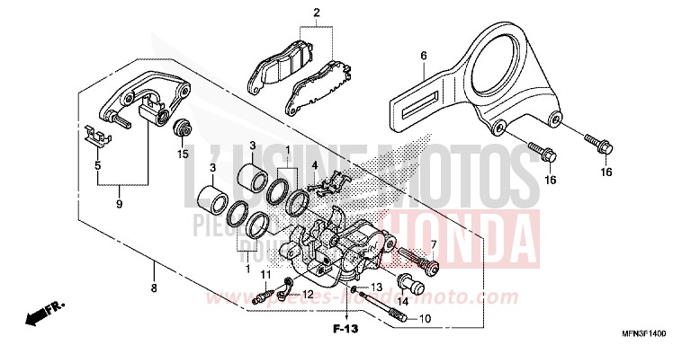 ETRIER DE FREIN ARRIERE (CB1000R) de CB1000R PEARL SIENA RED (R320X) 2015