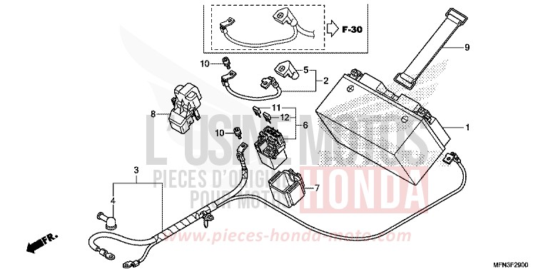 BATTERIE de CB1000R PEARL SIENA RED (R320X) 2015