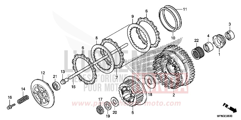 EMBRAYAGE de CB1000R PEARL COOL WHITE (NHA16B) de 2015