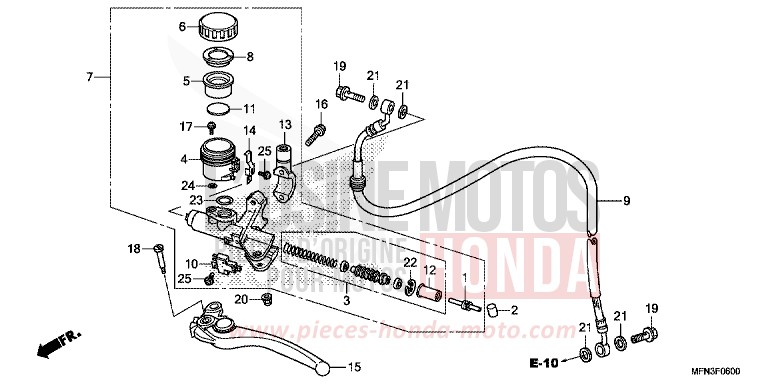 MAITRE-CYLINDRE de CB1000R PEARL COOL WHITE (NHA16B) de 2015
