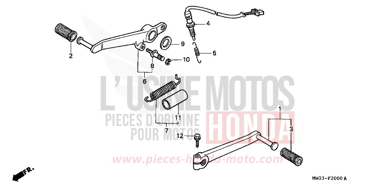 PEDALE (1) de Fireblade NOIR (NH1F) de 1992