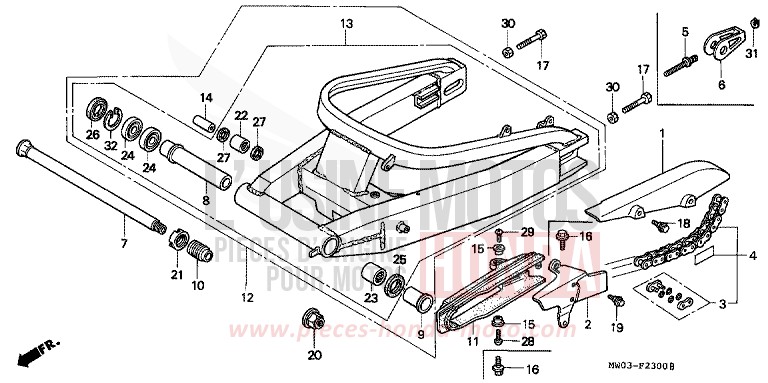 BRAS OSCILLANT de Fireblade ROSS WHITE (NH196H) 1992