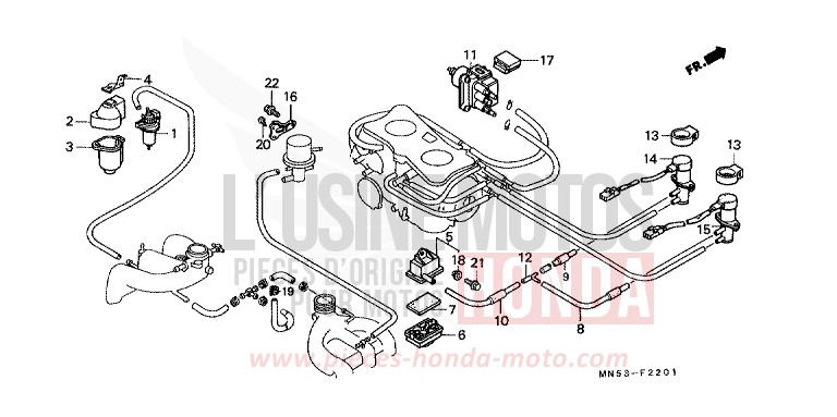 VALVE SOLENOIDE/ FILTRE A AIR SECONDAIRE (2) de Goldwing R114J (R114J) 1989