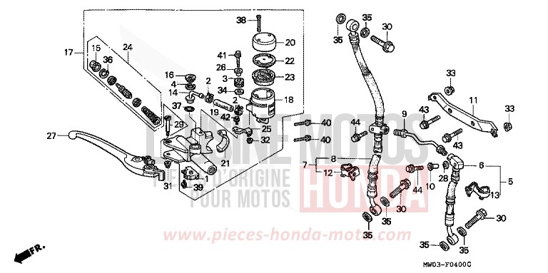 MAITRE-CYLINDRE FREIN AV. de Fireblade BLACK (NH1E) de 1993