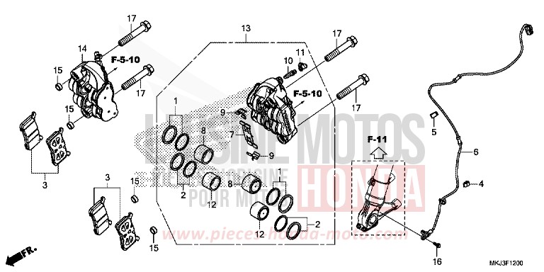 ETRIER DE FREIN AVANT de CB1000R GRAPHITE BLACK (NHB01) de 2020