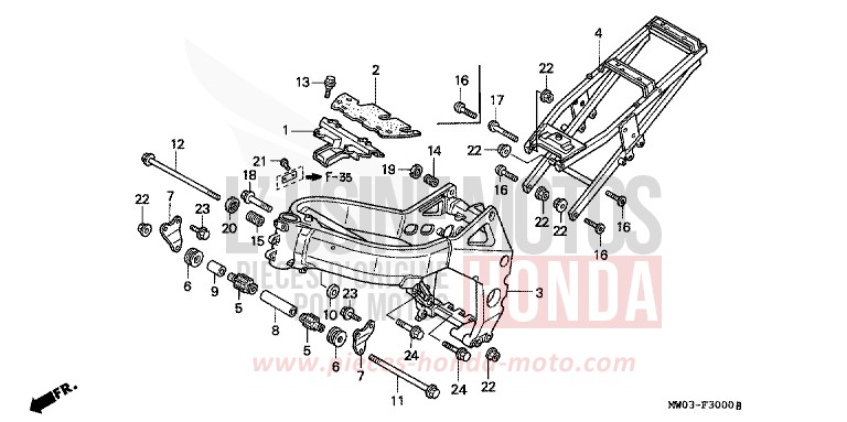 CARROSSERIE DE CHASSIS de Fireblade ROSS WHITE (NH196H) 1994
