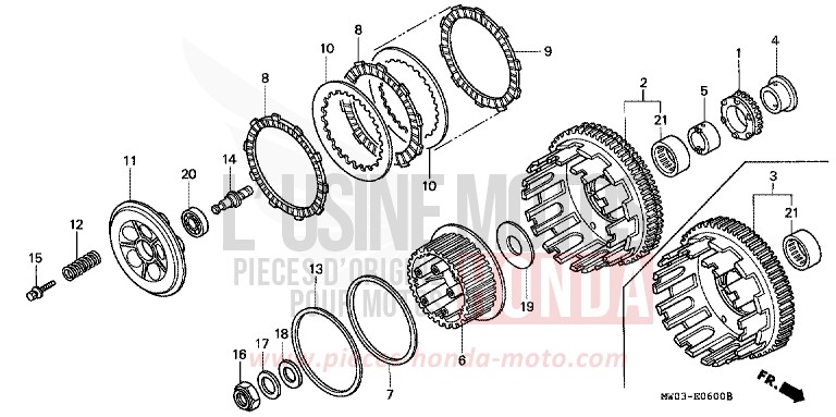 EMBRAYAGE de Fireblade ROSS WHITE (NH196K) 1995