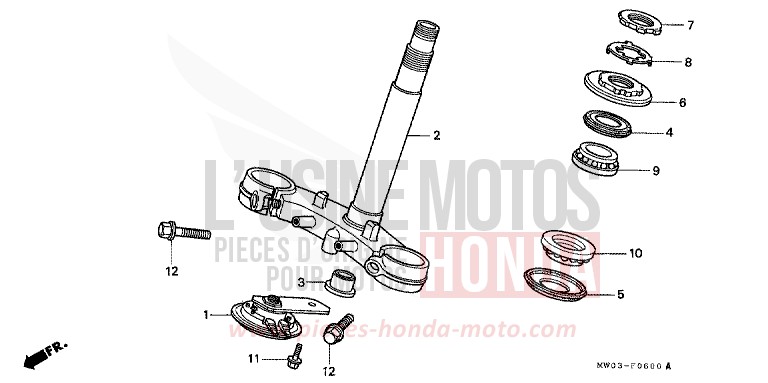TIGE DE DIRECTION de Fireblade ROSS WHITE (NH196K) 1995
