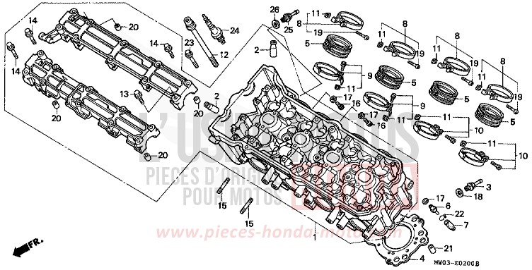 CULASSE de Fireblade SPARKLER BLACK PEARL (NH343K) de 1995