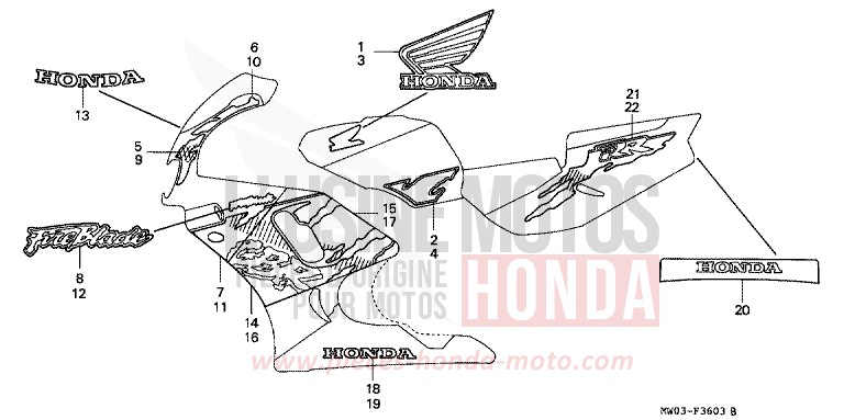 RAYURE/MARQUE (4) de Fireblade SPARKLER BLACK PEARL (NH343K) de 1995