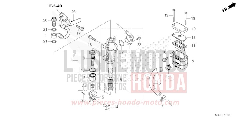 MAÎTRE-CYLINDRE DE FREIN ARRIÈRE de CB1000R GRAPHITE BLACK (NHB01) de 2021