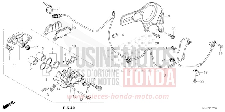 ETRIER DE FREIN ARRIERE de CB1000R GRAPHITE BLACK (NHB01) de 2021
