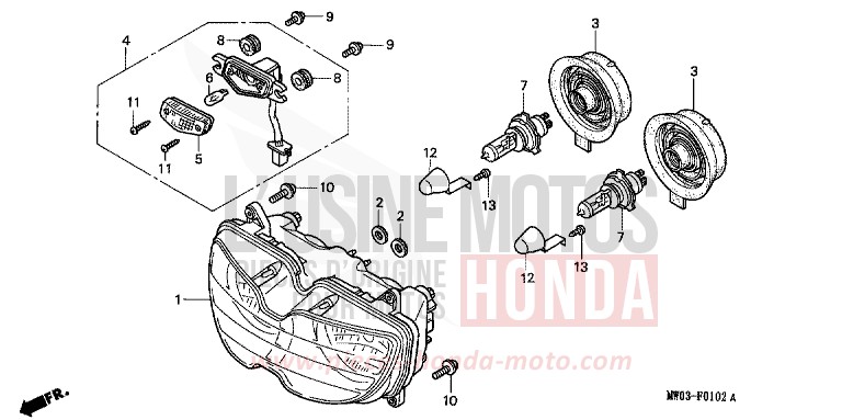 PROJECTEUR (3) de Fireblade BLITZ GRAY METALLIC (NH254A) de 1996