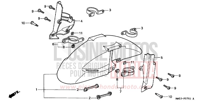 AILE AVANT (2) de Fireblade BLITZ GRAY METALLIC (NH254A) de 1996