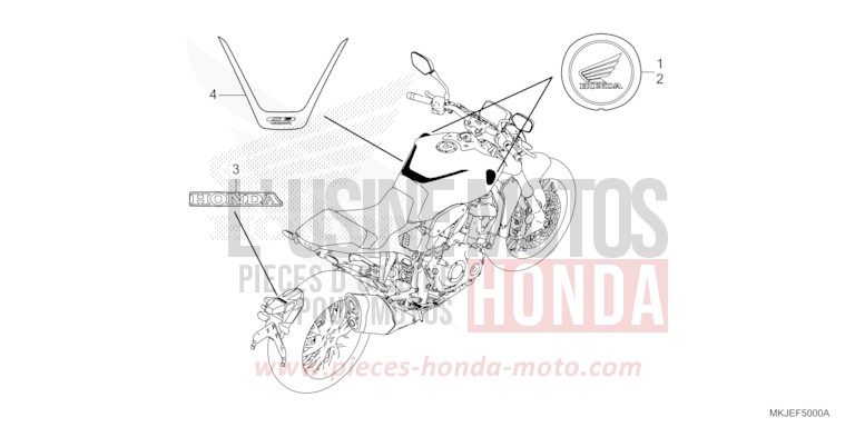 MARQUE/EMBLEME de CB1000R CANDY CHROMOSPHERE RED (R381) de 2021