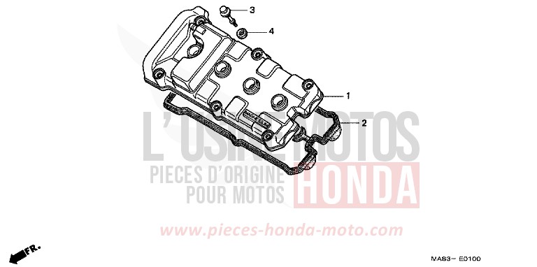 COUVERCLE DE CULASSE de Fireblade NOIR (NH1D) de 1998