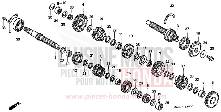 BOITE DE VITESSES de Fireblade NOIR (NH1D) de 1998