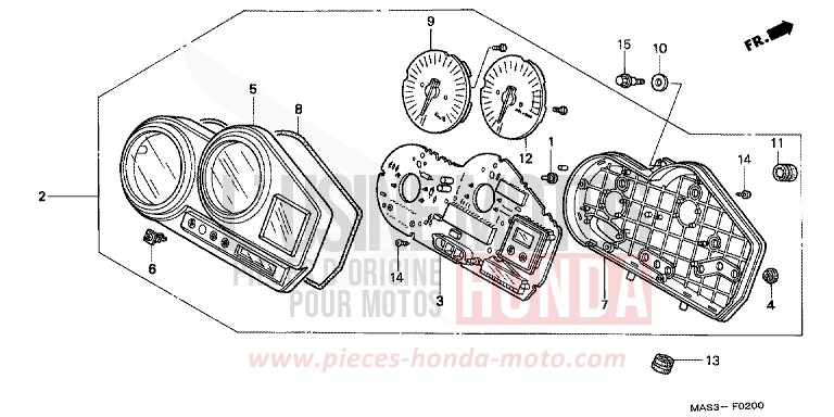 COMPTEUR de Fireblade NOIR (NH1D) de 1998