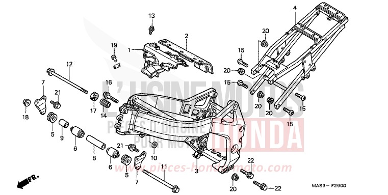 CARROSSERIE DE CHASSIS de Fireblade SPARKLING RED (R127H) 1998