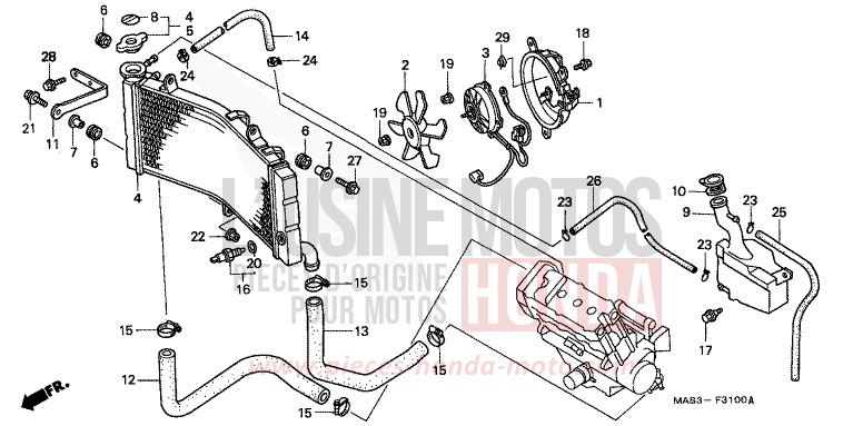 RADIATEUR de Fireblade SPARKLING RED (R127H) 1998
