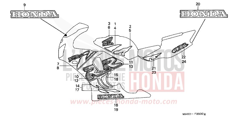 RAYURE/MARQUE (1) de Fireblade SPARKLING RED (R127H) de 1998