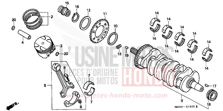 VILEBREQUIN/PISTON de Fireblade JEREZ BLUE METALLIC (B154B) 1999