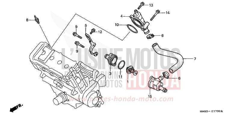 THERMOSTAT de Fireblade JEREZ BLUE METALLIC (B154B) 1999
