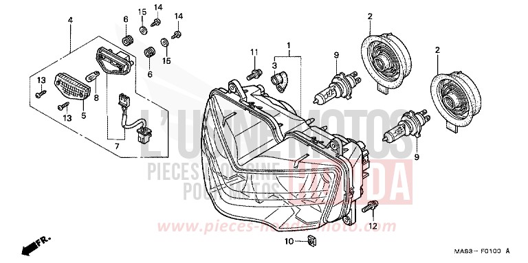 PROJECTEUR de Fireblade JEREZ BLUE METALLIC (B154B) 1999