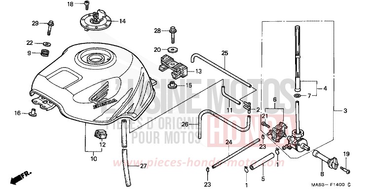 RESERVOIR A CARBURANT de Fireblade JEREZ BLUE METALLIC (B154B) 1999
