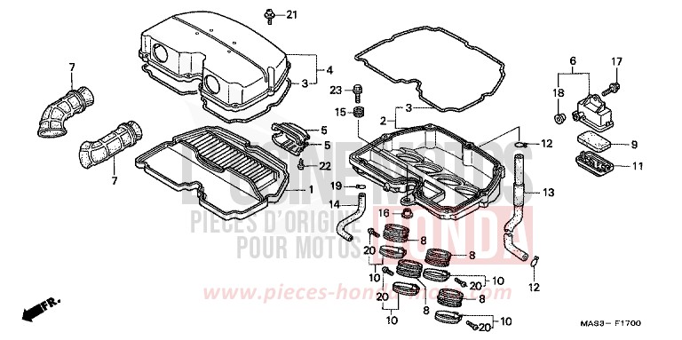FILTRE A AIR de Fireblade JEREZ BLUE METALLIC (B154B) 1999