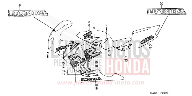 RAYURE/MARQUE (4) de Fireblade JEREZ BLUE METALLIC (B154B) 1999