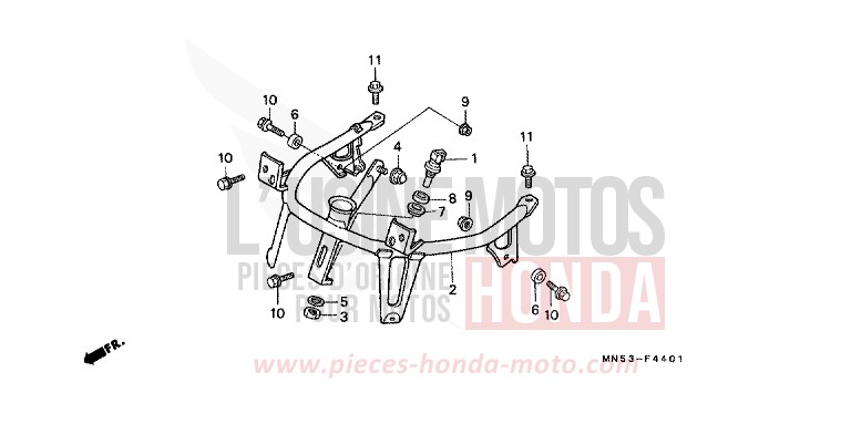 SOUTIEN DE CAPOT (GL1500L/AM/SEM) de Goldwing PB224D (PB224D) 1990
