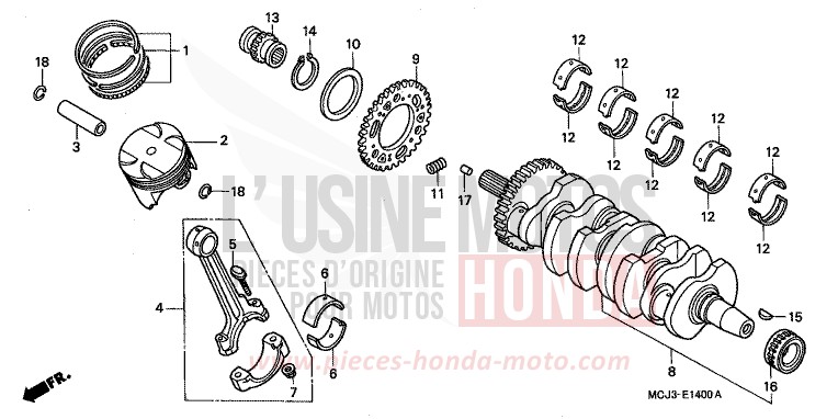 VILEBREQUIN/PISTON de Fireblade NOIR (NH1) 2000