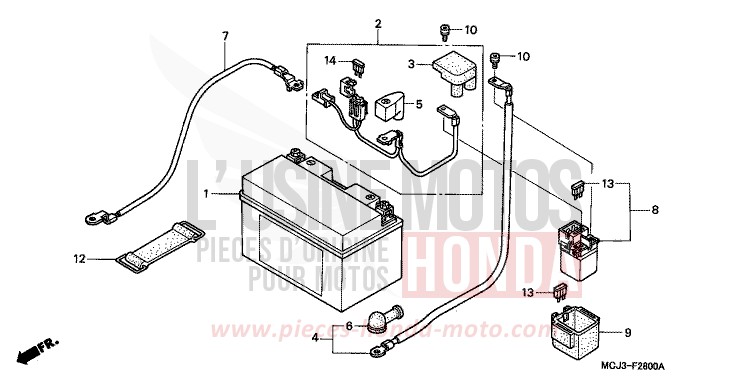 BATTERIE (CBR900RRY,1/RE1) de Fireblade NOIR (NH1) 2000