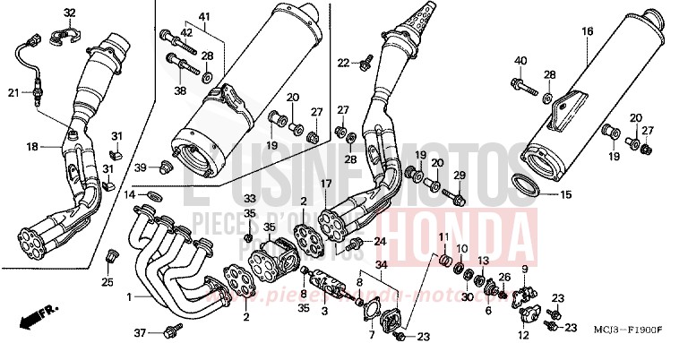 SILENCIEUX D'ECHAPPEMENT de Fireblade SUNRISE YELLOW (Y160) 2000