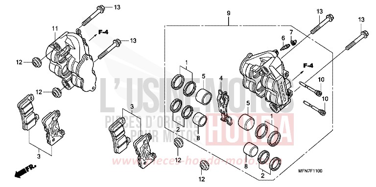 ETRIER DE FREIN AVANT (CB1000R) de CB1000R PEARL NIGHTSTAR BLACK (NHA84) de 2011