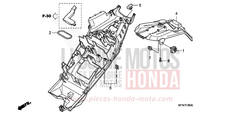 GARDE-BOUE ARRIERE de CB1000R PEARL COOL WHITE (NHA16) de 2012