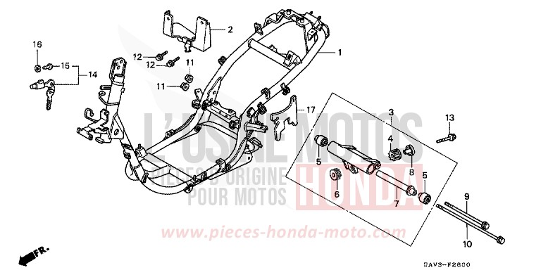 CARROSSERIE DE CHASSIS de BALI RADIANT RED METALLIC (R218) 1996