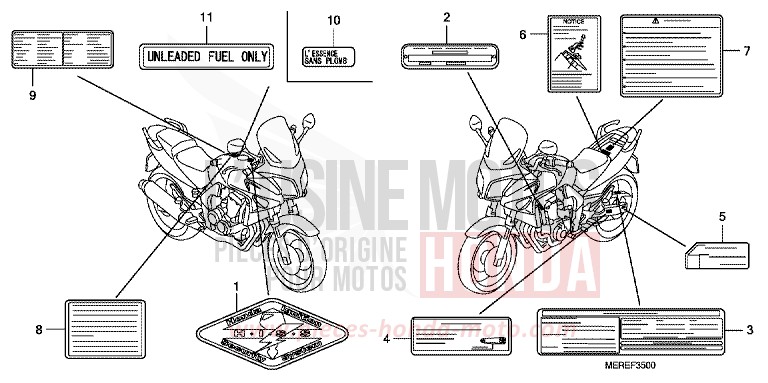 ETIQUETTE DE PRECAUTIONS de CBF600N QUASAR SILVER METALLIC (NHA48) de 2009