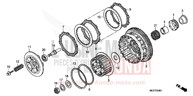 EMBRAYAGE (CBF600S8/SA8/N8/NA8) de CBF600S DOLPHIN GRAY METALLIC (NHB03) de 2008