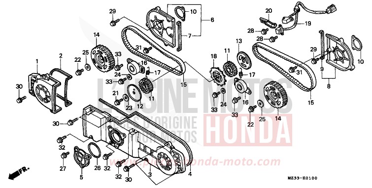 GAINE DE PROTECTION AVANT de Goldwing CANDY SPECTRA RED (R176K) 1994