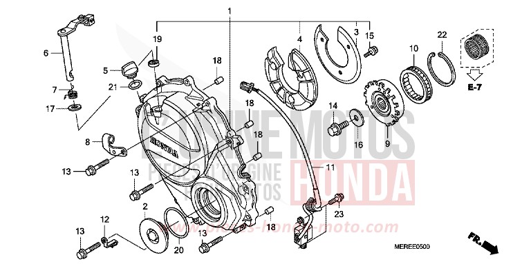 PANNEAU CARTER-MOTEUR D. de CBF600S PEARL NIGHTSTAR BLACK (NHA84) de 2009