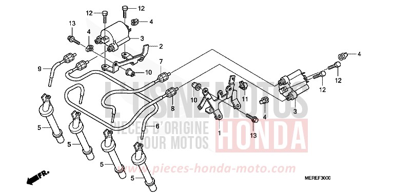 BOBINE D'ALLUMAGE de CBF600S PEARL SIENA RED (R320) de 2009